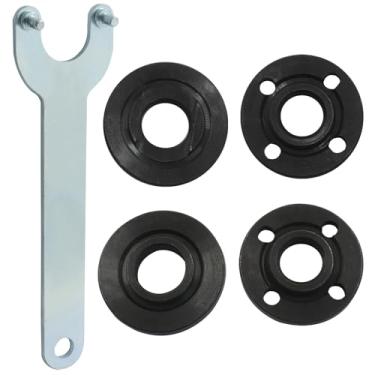 Imagem de Seimneire 5 peças de porca de trava de chave inglesa angular, porca de trava de metal flange 5/8-11 compatível com moedores Dewalt, Milwaukee, Makita de 11,4 cm/12,7 cm