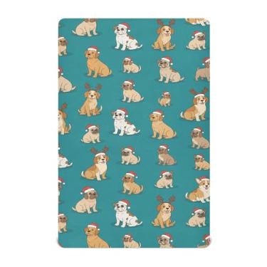 Imagem de SEHANY Lençol de berço de cachorro fofo para meninos e meninas, macio, respirável, elástico, lençol com elástico padrão para bebês de 71 x 132 cm