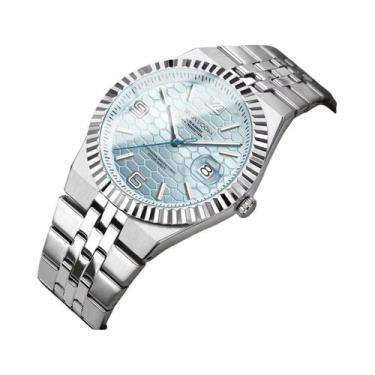 Imagem de Relógio De Luxo Masculino Para Negócios 40mm Em Aço Inoxidável Prata C