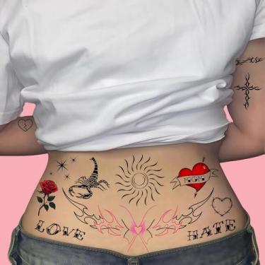 Imagem de Tatuagens temporárias de lixo branco para adultos – tatuagens falsas engraçadas de caipira e caipira para Halloween, despedidas de solteira e festas à fantasia – acessórios de festa inúteis, fáceis de