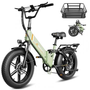 Imagem de Bicicleta elétrica dobrável Jasion X-Hunter ST verde Forest pneus 20x4 motor 750W pico...