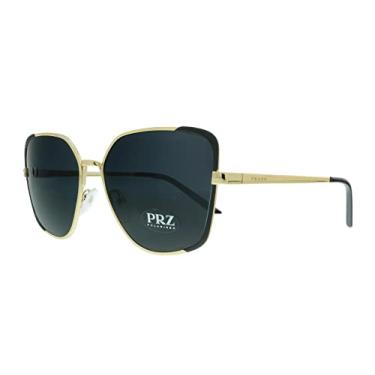 Imagem de Prada - PR60XS Óculos de sol feminino com olho de gato preto e dourado pálido - 59 mm, Ouro pálido/preto fosco, 59 mm