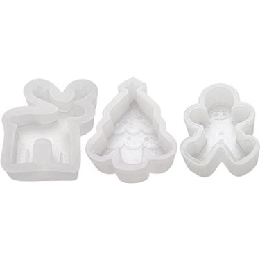 Imagem de vela natal, silicone alce árvore natal 3D, silicone decoração natal para fabricação velas, resina sabonete artesanal faça você mesmo para decoração casa