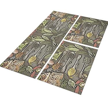 Imagem de Tapete Passadeira Cozinha Especiarias 120x40 + 2 Capachos 60x40