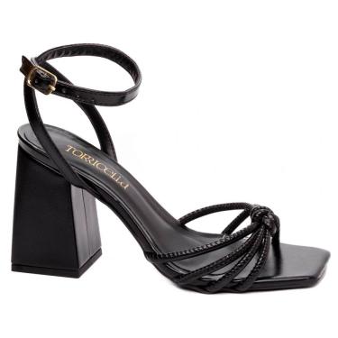Imagem de Sandália Feminina Salto Grosso Preta Torricella