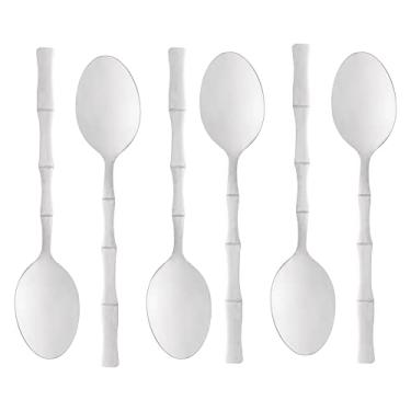 Imagem de LYOR - Conjunto 6 Colheres para Mesa de Aço Inox Bambu Elegant 19,8cm