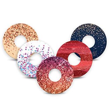 Imagem de ExpressionMed - Adesivo para Libre 3 e Libre 3 Plus (pacote com 5) - Feito nos EUA, impermeável, suporte dividido, fita CGM (Shimmer & Shine)