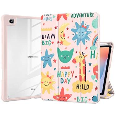 Imagem de Batianda Capa híbrida para Samsung Galaxy Tab S6 Lite 10,4 polegadas 2022/2020 modelo (SM-P610/P613/P615/P619) com suporte de caneta S à prova de choque com capa traseira transparente TPU amortecedor,