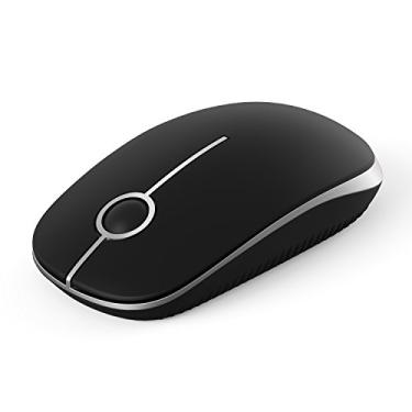 Imagem de Mouse sem fio Vssoplor, mouse de computador portátil fino de 2,4 G com nano receptor silencioso mouse óptico para notebook, PC, laptop, computador - preto e prata