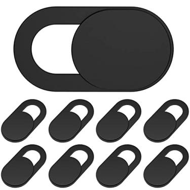 Imagem de Yilador Capa para webcam, capas de câmera web ultrafina de 0,1 cm para laptop, computador, smartphone, Mac, iMac MacBook, capa bloqueadora deslizante protege sua privacidade e segurança (9 x preto)
