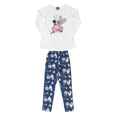 Imagem de Conjunto Infantil Bee Loop Blusa E Calça Cotton Corações Feminino-Feminino