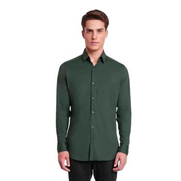 Imagem de Camisa Slim Aramis Em Tricoline Liso Verde Tam. G-Masculino