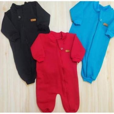 Imagem de Macacão Moletom Peliciado Bebê Unissex Macacao Bebe Zíper-Unissex