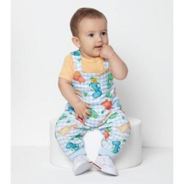 Imagem de Kit Luxo Macacão Jardineira + Body Bebê Menino 7936 - Amarelo - M ( 3 - 6 MESES )-Masculino