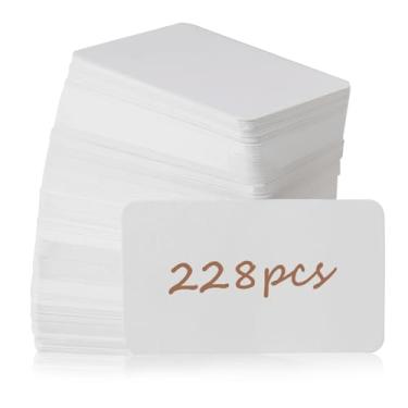 Imagem de Primbeeks 228 cartões de visita brancos premium em branco, papel kraft para notas pequenas de 8,9 cm x 5,6 cm, dupla face, multiuso