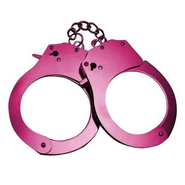 Imagem de Algema de Metal Hand Cuffs Collors - Rosa - Sexy Import