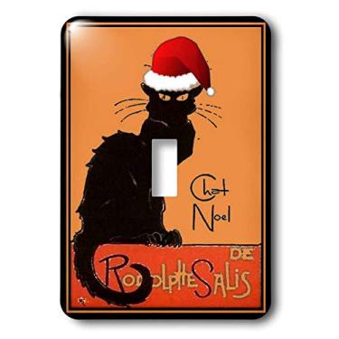 Imagem de 3dRose lsp_47077_1 Le Chat Noel Advertising, Art Nouveau, Black Cat, Cats, Chat Noir, Le Chat Interruptor de botão único