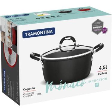 Imagem de Caçarola Tramontina Antiaderente Induction Mônaco Preta 24cm 