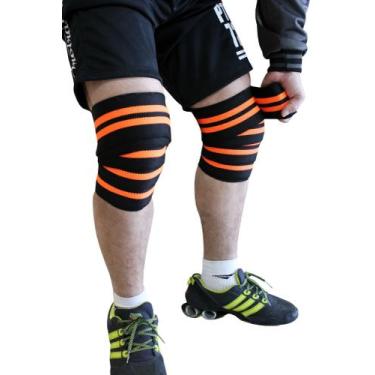 Imagem de Kit Faixa De Joelho + Strap Largo Mão Treino Agachamento - Pro Trainer