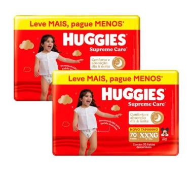 Imagem de Kit 2 Fralda Huggies Supreme Care Tamanho XXXG 70 Unidades Descartávei