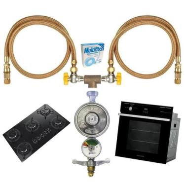 Imagem de Kit Mangueira Cobre Instalação Cooktop Forno Gás Botijão Glp - CTFLEX,