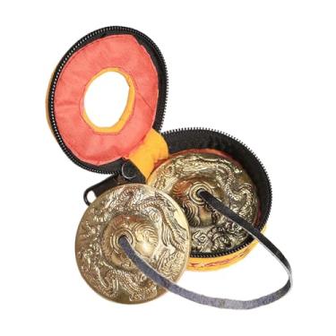 Imagem de Generic Címbalos tibetanos tingsha, instrumento de percussão, brinquedo 6.5cm, latão para amigos, fácil de jogar, portátil, decoração de yoga, sinos, estilo c