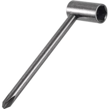 Imagem de PAGOW Chave de haste de treliça de guitarra 5/40.6 cm (8 mm), chave de ajuste de reparo de guitarra com chave de fenda cruzada (1 peça)