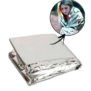 Imagem de Manta Cobertor Térmico Aluminizado Isolante Resgate - Emergency Blanke