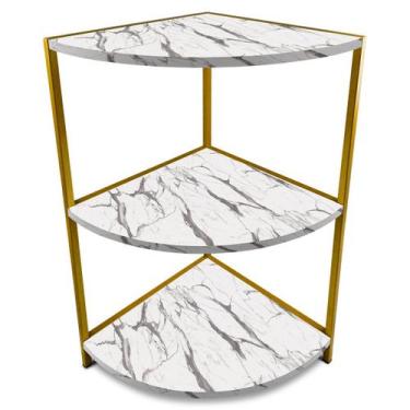 Imagem de Estante De Canto Tripla Colby - Geral, Dourado/Vulcano