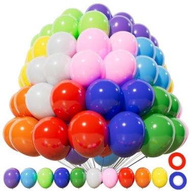 Imagem de Balões de Festa KAWKALSH - 200 Unidades de Balões de Látex Arco-Íris (