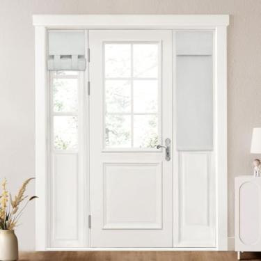 Imagem de Cortinas de porta francesas 100% blackout texturizadas de linho cortinas de janela de porta com isolamento térmico cortinas com a mesma cor e textura em ambos os lados para qualquer cômodo L 30 x C