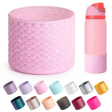 Imagem de Diumepo Bota de silicone para garrafa de água Owala 947 ml, capa protetora antiderrapante para Owala Twist, garrafa de água de aço inoxidável FreeSip and Flip, livre de BPA (rosa brilhante)