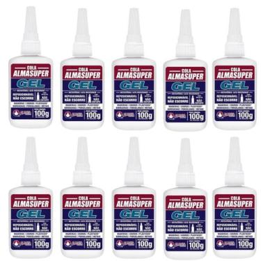 Imagem de Kit 10 Cola Gel Instantânea Alta Velocidade 100G - Almasuper