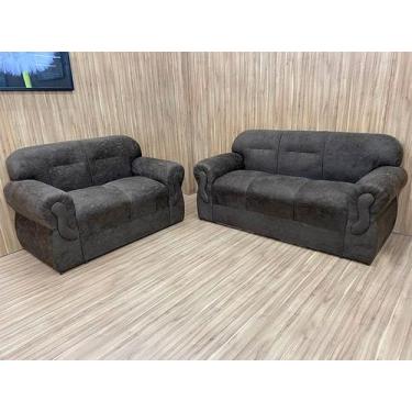 Imagem de Sofás 2 e 3 Lugares Encanto Beleza e Praticidade - Alpoim, Marrom