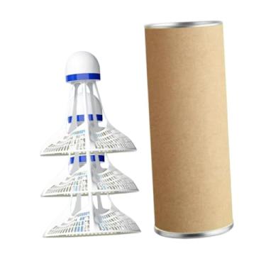 Imagem de Deevoka Petecas de badminton resistentes ao vento com cabeça de espuma profissional portátil para acessório de ginásio 6,5 x 6,5 cm, Branco 3 Peças