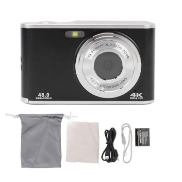 Imagem de Câmera digital 4K 48MP Câmera dupla de foco automático 2.8in IPS Screen Webcam Função Compact Kids Selfie Câmera para adolescentes iniciantes (Preto)