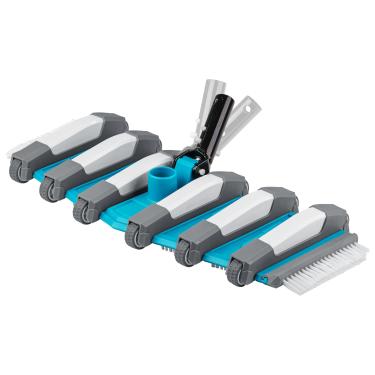 Imagem de U.S. Cabeça de vácuo de piscina de concreto flexível pesado de 48 cm com escovas laterais e alça de clipe de metal EZ – Grau comercial profissional – limpeza mais rápida, remoção de detritos mais fácil