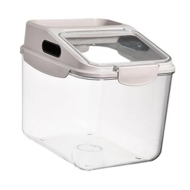 Imagem de Ｂｅｓｇａ Recipiente para armazenamento de grãos de arroz, balde de arroz selado, dispensador de cereais, balde multifuncional para alimentos, caixa de grãos, Cáqui, 29 Cm X 23 Cm X 19