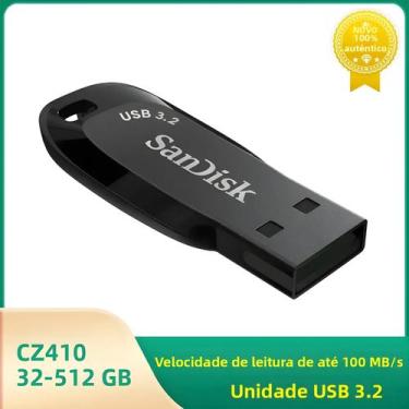 Imagem de Preto SanDisk USB 3.2 Flash Drive CZ410 32GB 64GB 128GB Pen Drive Memo