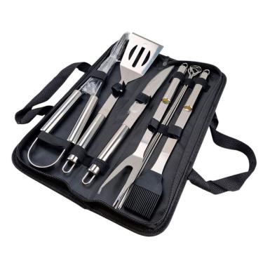 Imagem de Kit Churrasco Prático Com Facas E Espetos Inox