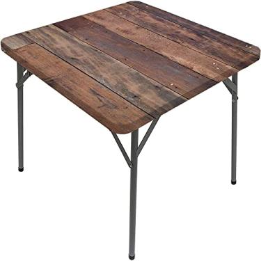 Imagem de Capa de mesa de madeira ajustada, estampa de textura de prancha de madeira, toalha de mesa impermeável interna/externa, sala de jantar de pátio e cozinha, serve para mesa de 122 x 182 cm