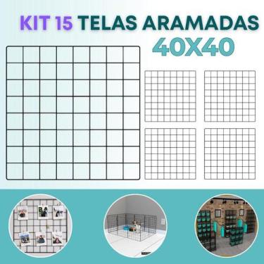 Imagem de Kit 15 Telas Aramada 40x40cm Organização Escritório Recados Anotações 