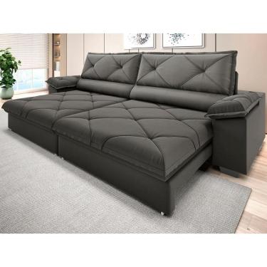 Imagem de Sofá com Carregador USB e Molas no Assento Retrátil Reclinável Maestro 2,10m Velosuede - NETSOFAS