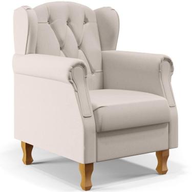 Imagem de Poltrona Decorativa Para Sala De Estar Yara P02 Linho Cru