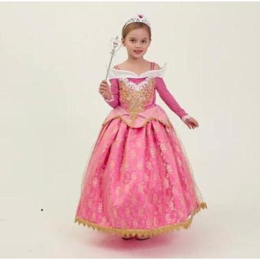 Imagem de Vestido Fantasia Bela Adormecida Infantil Princesa Aurora - Baby Plush