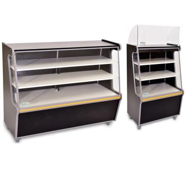 Imagem de Balcão Vitrine Seco Art 120 Caixa 70 Preto Kit2pç Fx Amarelo