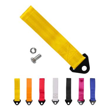 Imagem de Kit Tow Strap Fita Cinta de Reboque Amarelo Engate Estilo BR