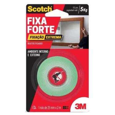 Imagem de Fita Dupla Face 25 MM x 2 Metros Transparente Fixa Forte Extreme 3M