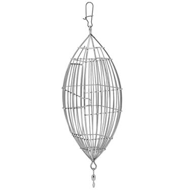 Imagem de QANYEGN Gaiola de isca de pesca, gaiola de atração de aço inoxidável, suporte para alimentador de cesta de armadilhas para pesca de carpa para iscas de peixe de caranguejo de camar (Grande)