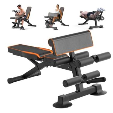 Imagem de Banco de peso ajustável, banco de cachos multifuncional para academia em casa, extensão de perna dobrável e máquina de enrolar as pernas, capacidade de peso 299 kg.